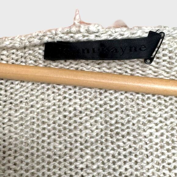 Jenni Kayne XS Oatmeal Cotton Linen Long Hooded Cardigan Cozy Everyday Luxe - Picture 3 of 8